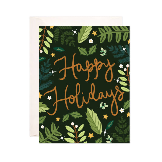 Holiday Foliage Greeting Card - Winter Holiday Card: Single Card