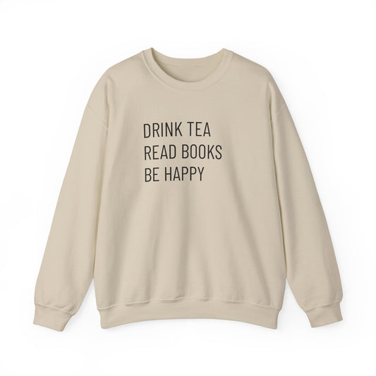 Tea Books Happy  Unisex Heavy Blend™ Crewneck Sweatshirt