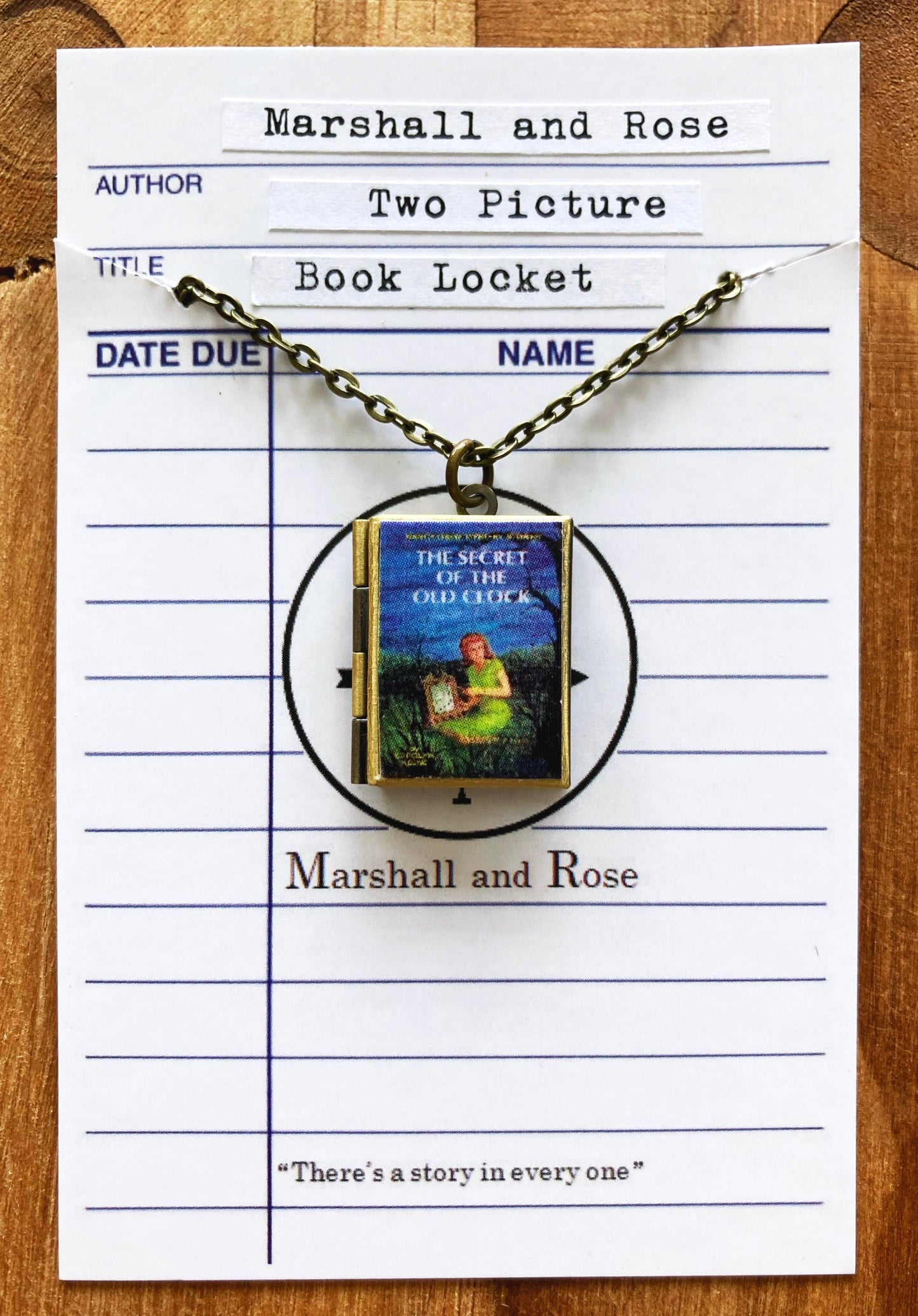 Book Locket Nancy Drew Secret of the Old Clock: Bronze