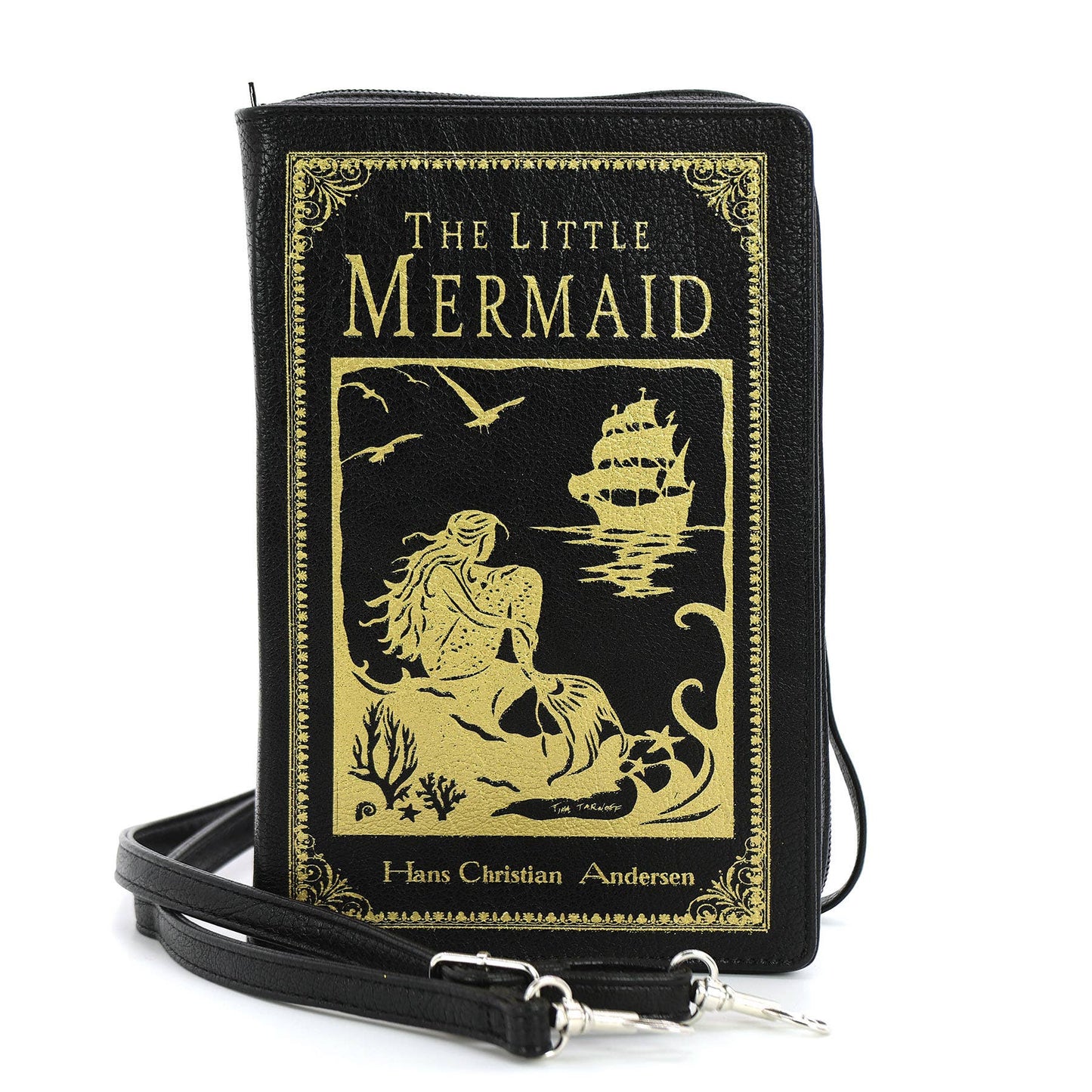 The Little Mermaid Book Clutch Bag: Black