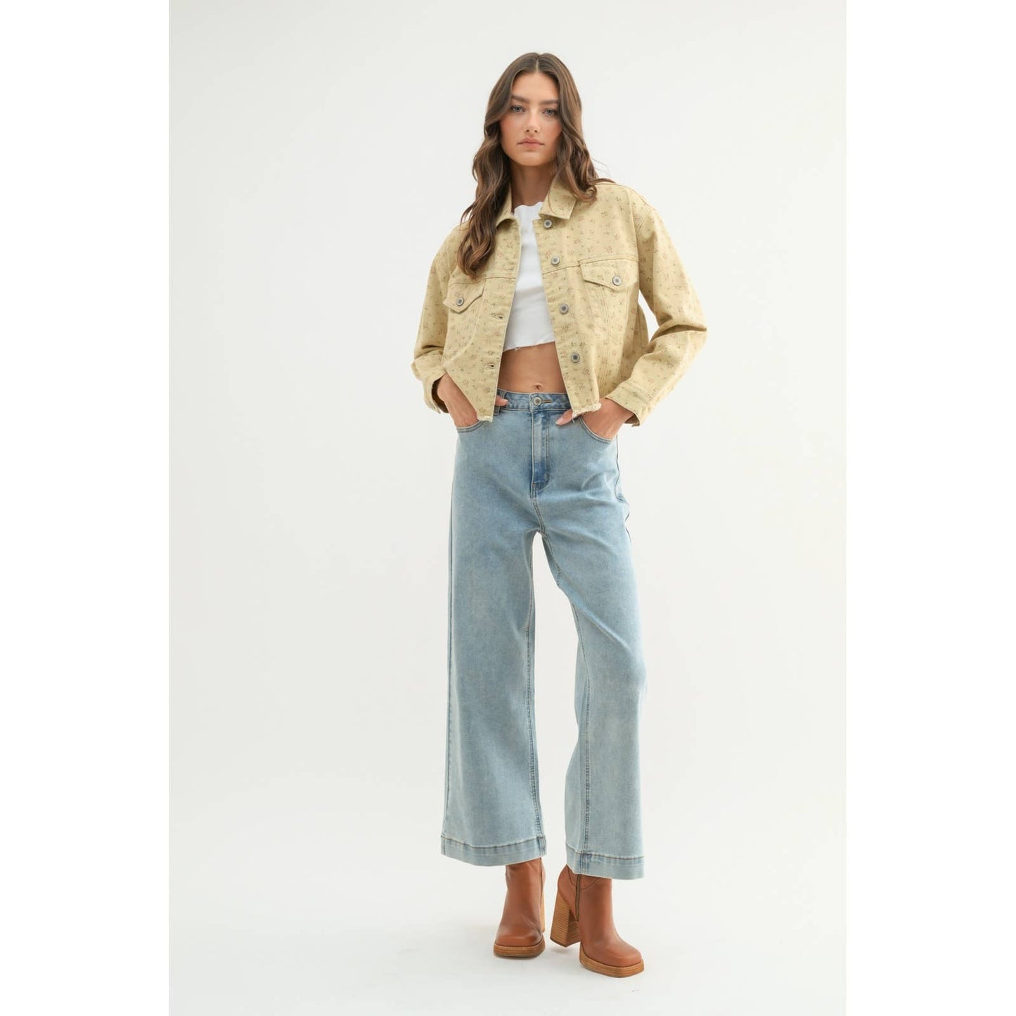 ROSEBUD RELAXED CROP DENIM JACKET