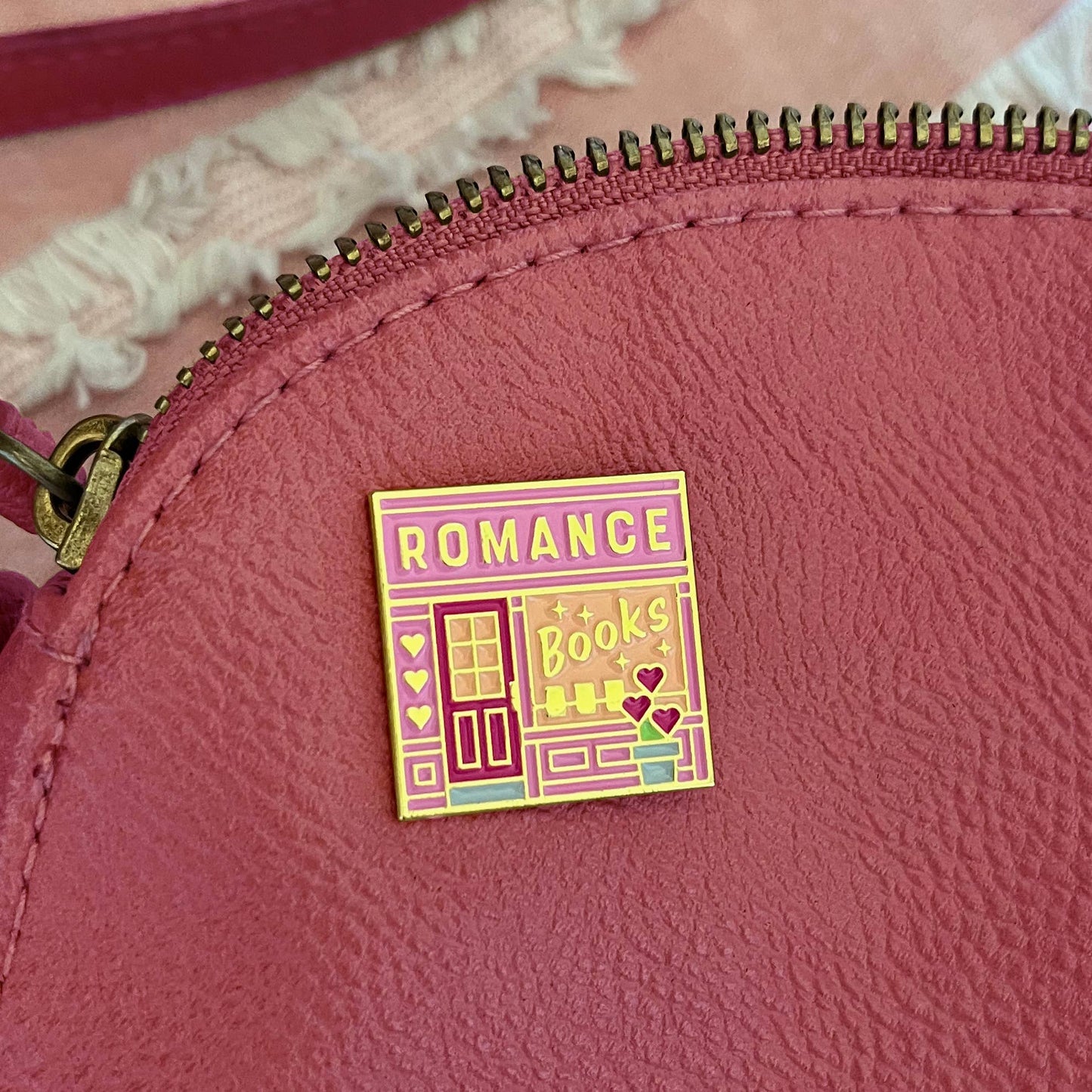 Romance Bookshop enamel pin