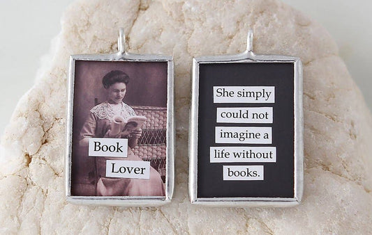 Book Lover Soldered Art Charm: Charm Only