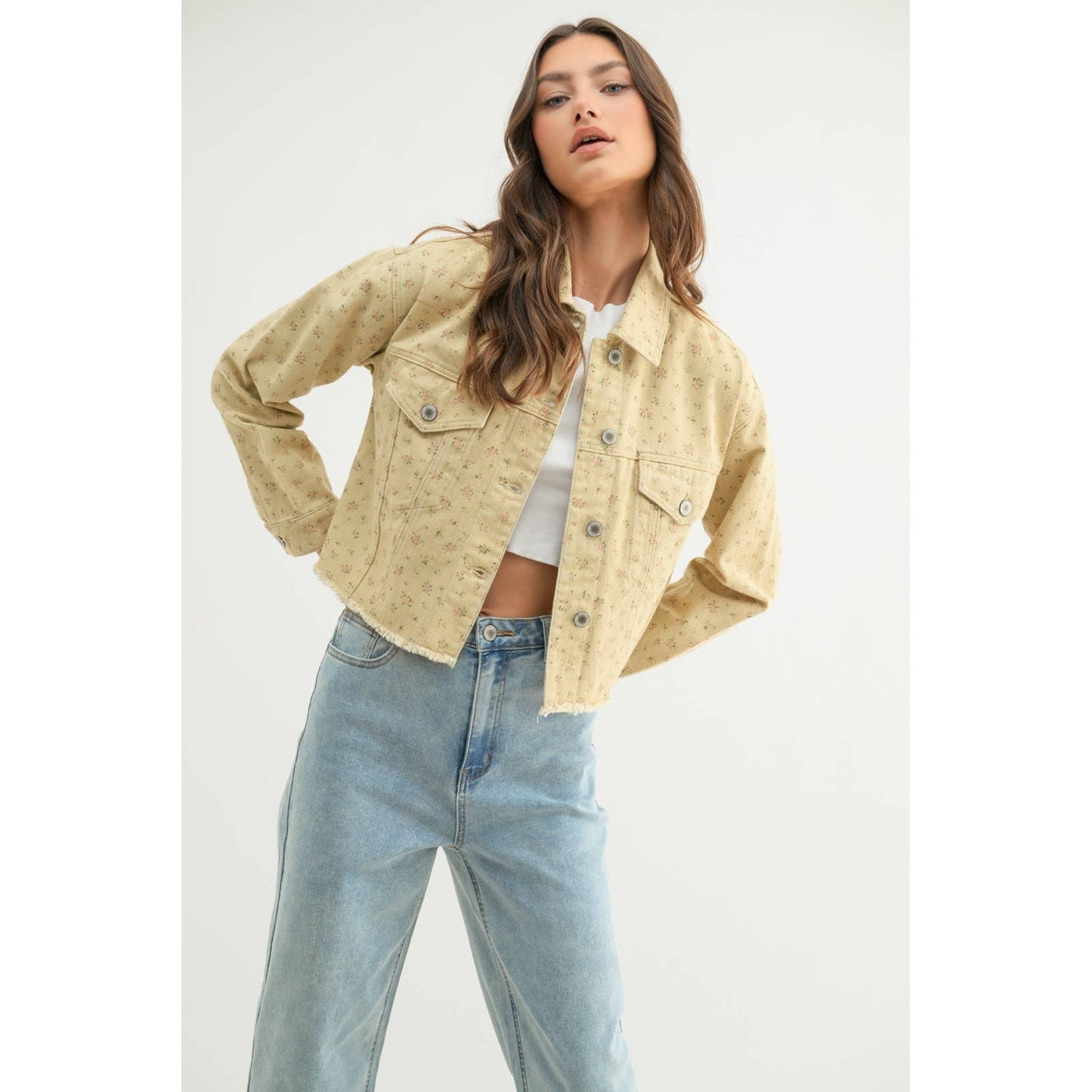 ROSEBUD RELAXED CROP DENIM JACKET