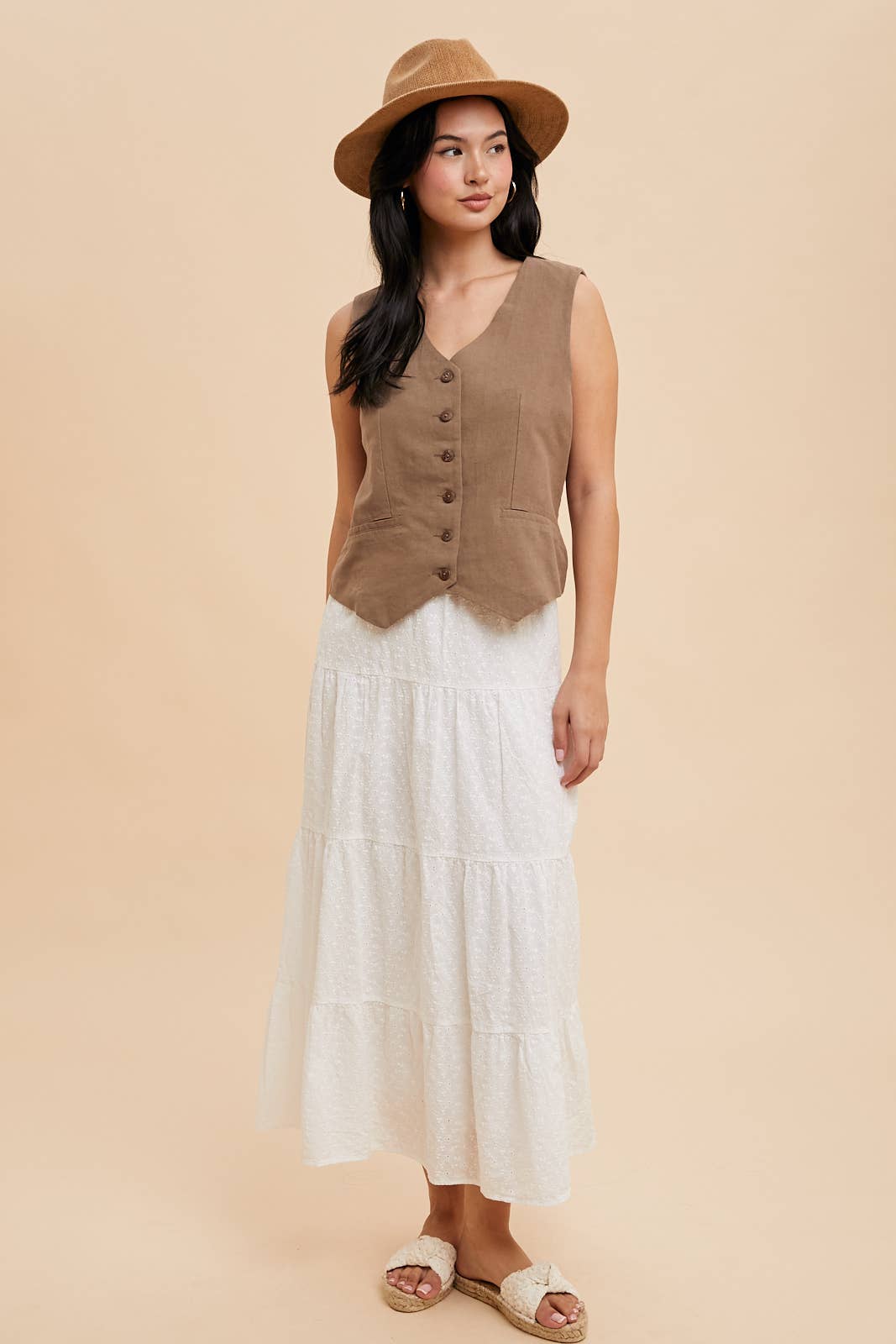 COTTON LINEN BLEND VEST