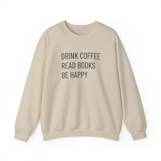 Coffee Books Happy - Unisex Heavy Blend™ Crewneck Sweatshirt