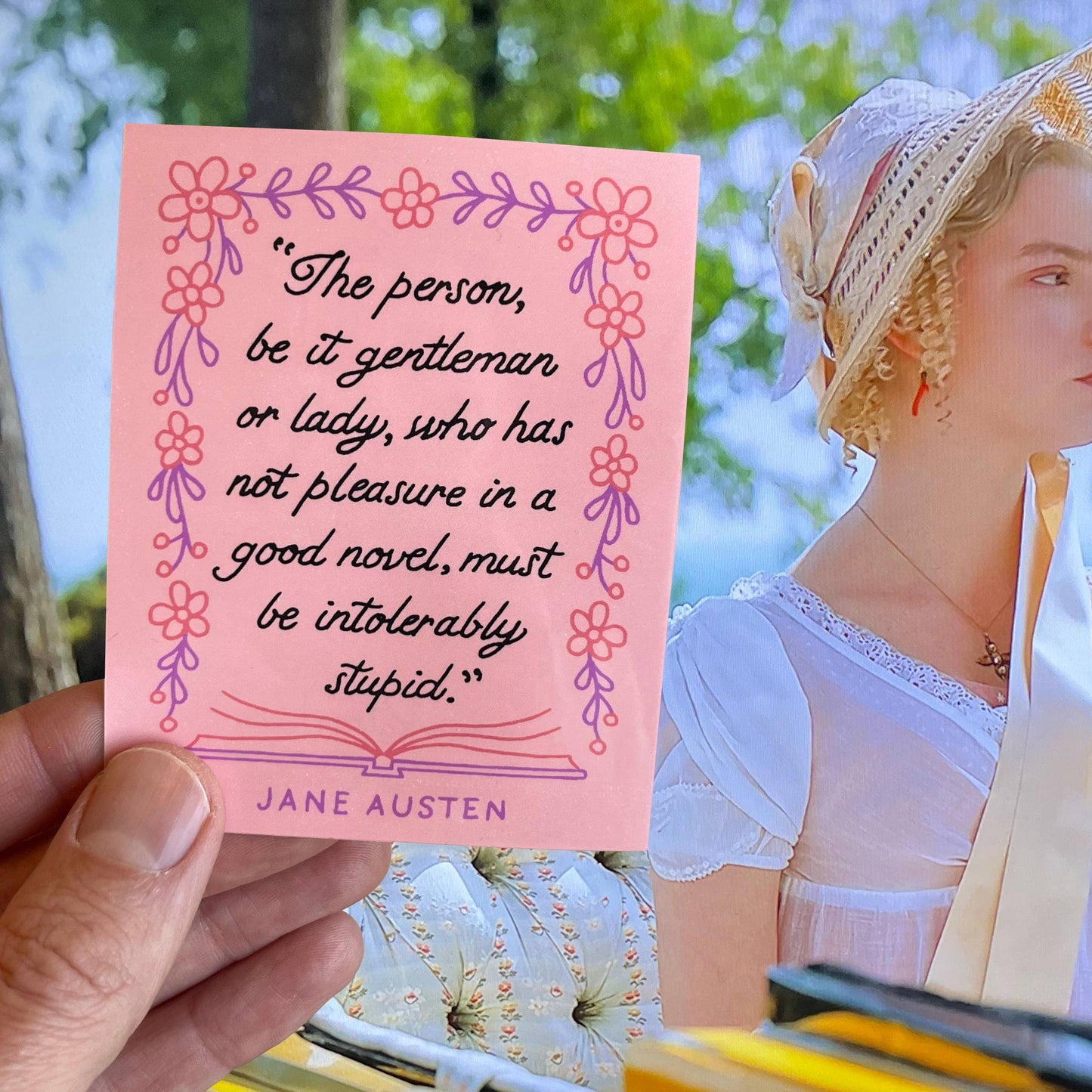 Jane Austen quote bookish sticker