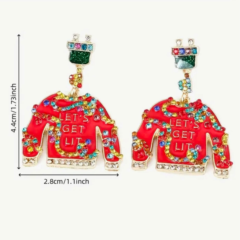 Get Lit Ugly Sweater Earrings