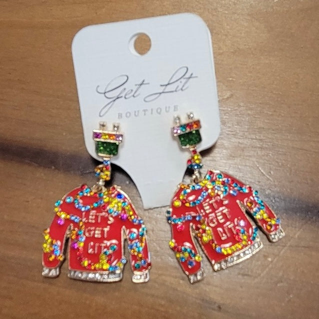 Get Lit Ugly Sweater Earrings