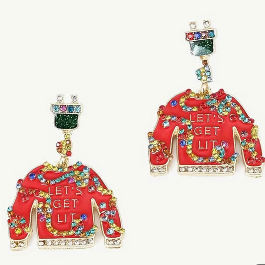 Get Lit Ugly Sweater Earrings