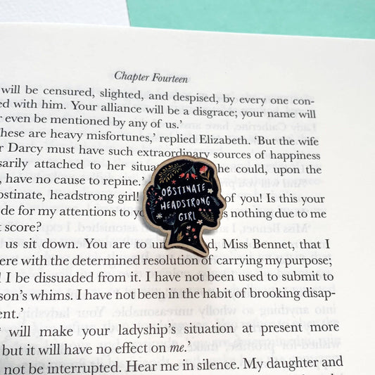 Pride and Prejudice - Obstinate Headstrong Girl Wooden Pin