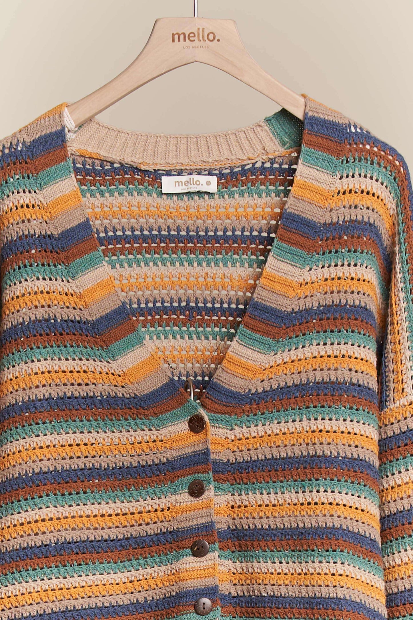 Multi Color Striped Button Down Cardigan