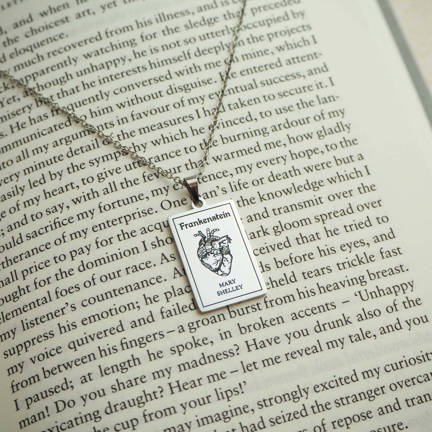 Frankenstein Book Necklace