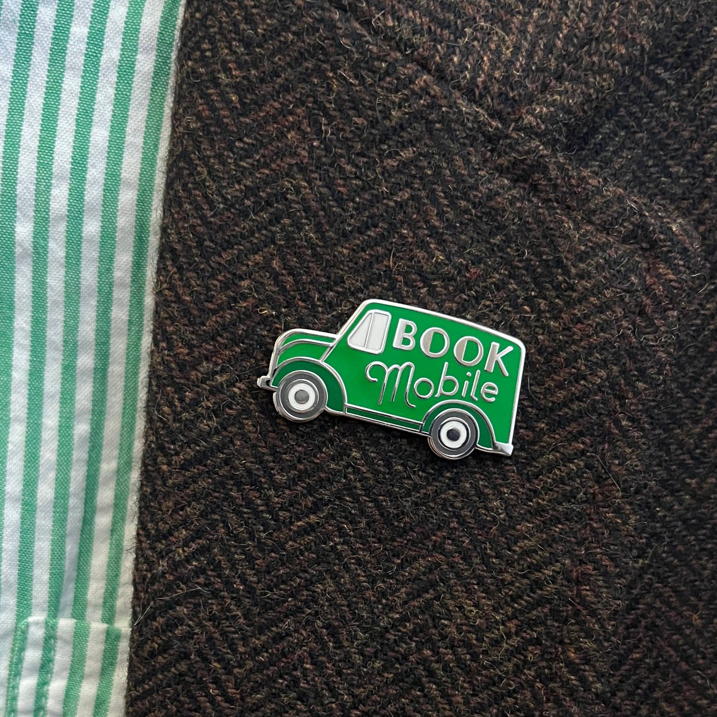 Bookmobile Enamel Pin - Library pin