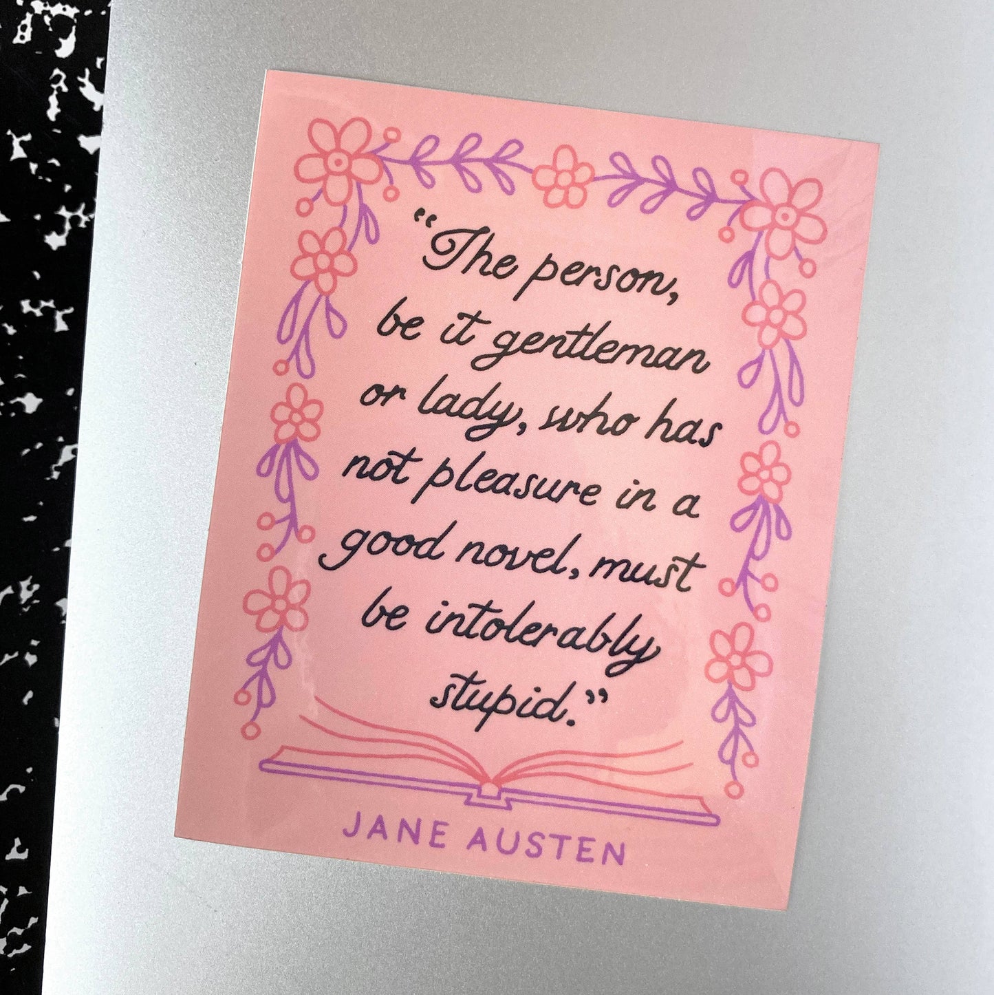 Jane Austen quote bookish sticker