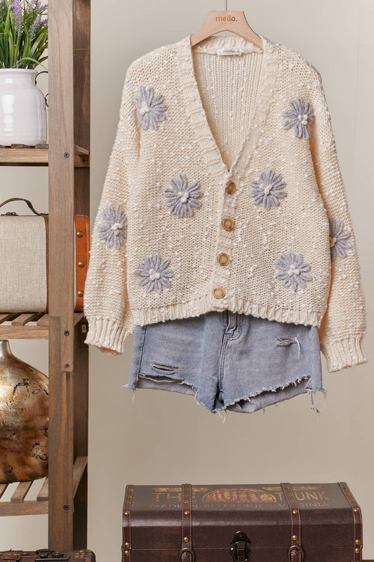 Flower Patch Button Down Cardigan