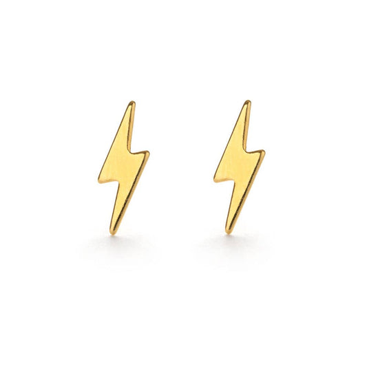 Lightning Bolt Studs: Gold