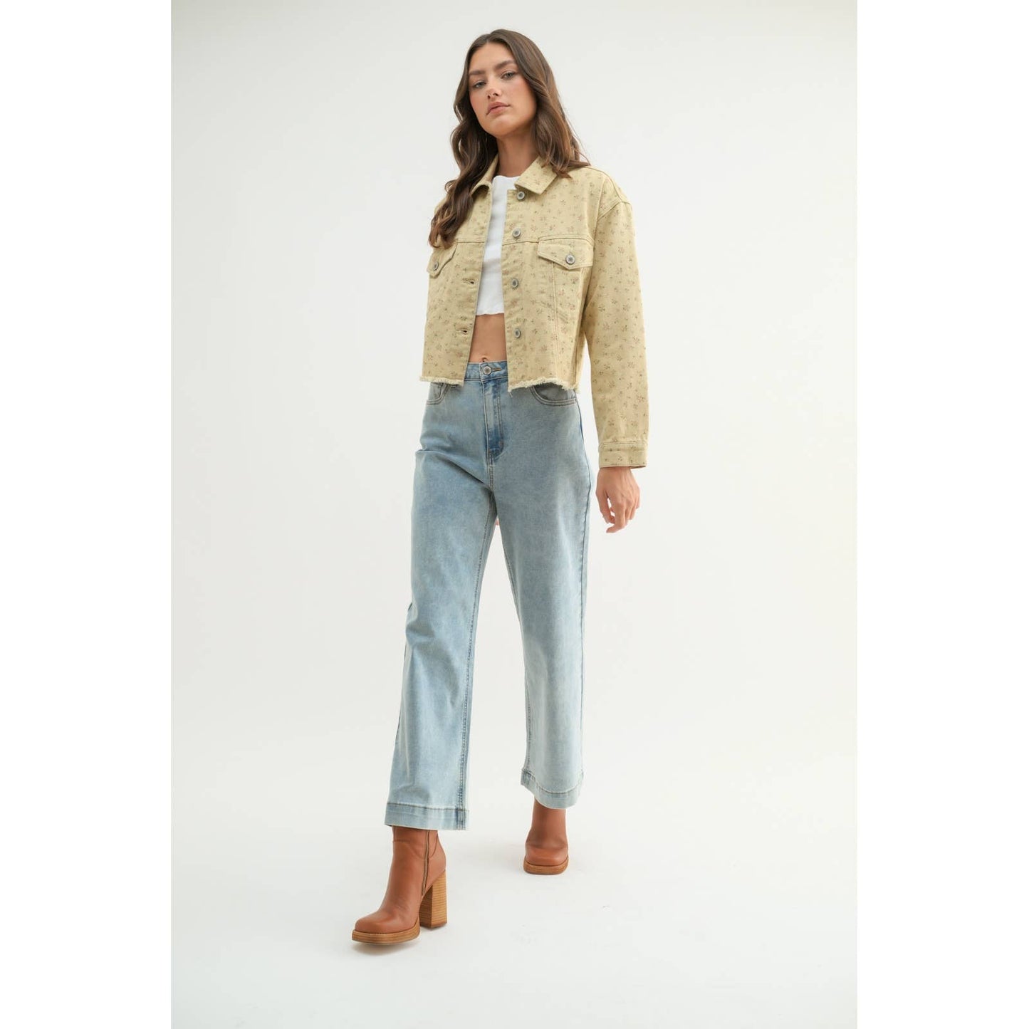 ROSEBUD RELAXED CROP DENIM JACKET