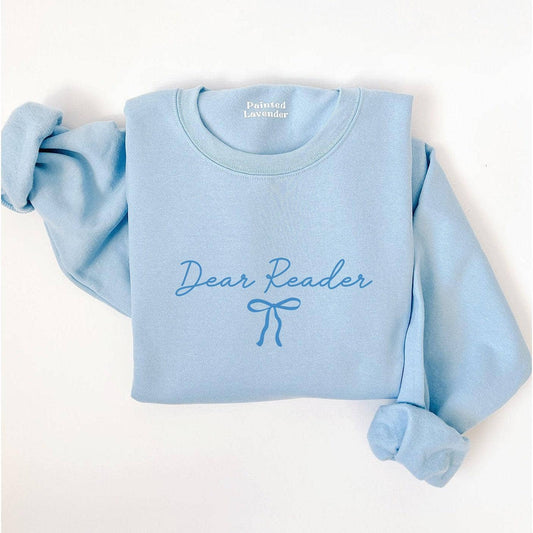 Dear Reader Light Blue Bow Crewneck