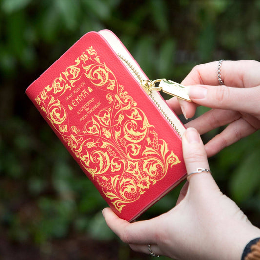 Emma Red Book Zip Around Wallet