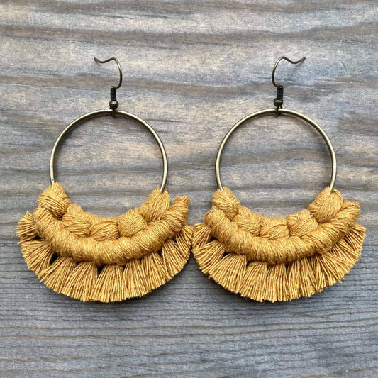 Large Round Fringe Earrings