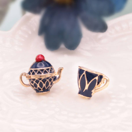 Spot of Tea Blue Tea Set Post Earrings