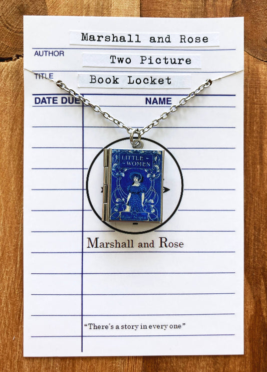 Book Locket Little Women - Blue Dress: Stainless Steel